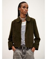 Ba&sh - Veste Courte En Cuir Velours Femme - Lyst