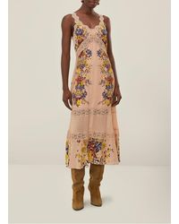 FARM Rio - Robe Midi Col V À Imprimé Floral Femme - Lyst