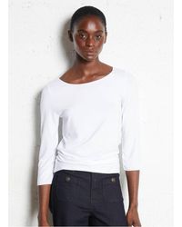 Majestic Filatures - Tee-Shirt Col Bateau Femme - Lyst