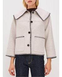 Rails - Veste Droite Unie À Broderies En Laine Mélangée Femme - Lyst