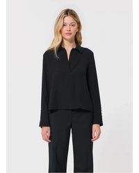 Tara Jarmon - Top Col Polo Manches Longues Uni Femme - Lyst