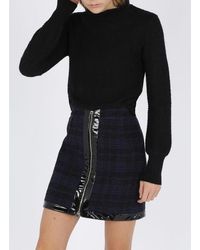 Liu Jo Jupe courte en tweed nero/midnight blue - Bleu