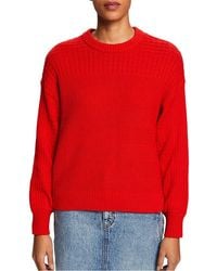 Esprit - Pull Col Rond Droit En Coton Femme - Lyst