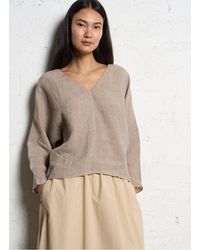 MASSCOB - Top Col V En Lin Femme - Lyst