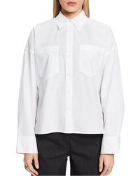 Esprit - Chemise Ample Col Classique En Coton Mélangé Femme - Lyst