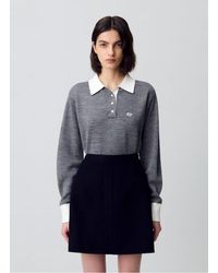 Claudie Pierlot - Jupe Courte Droite En Laine Double Face Femme - Lyst