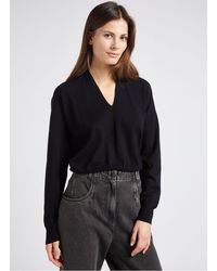 IRO - Pull Col V Droit En Coton Et Cachemire Mélangé Femme - Lyst