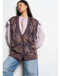 Mes Demoiselles - Cardigan Sans Manches Pailleté À Motifs Femme - Lyst