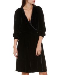 Swildens - Robe Courte Portefeuille En Panne De Velours Pantene Femme - Lyst