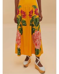FARM Rio - Jupe Midi En Coton Imprimé Femme - Lyst