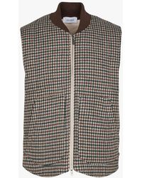 Les Deux - Veste Col Rond À Motif Pied De Poule En Laine Mélangée - Lyst