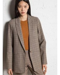 One Step - Veste De Tailleur Droite En Laine Mélangée Femme - Lyst
