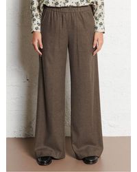 Diega - Pantalon Large En Laine Mélangée Femme - Lyst