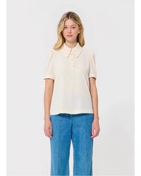 Tara Jarmon - Polo Manches Courtes À Boutons Bijoux Femme - Lyst