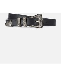 The Kooples - Ceinture Fine En Cuir - Lyst