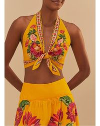 FARM Rio - Top Court Col V À Imprimé Floral Femme - Lyst