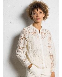 La Petite Etoile - Blouse Droite Col Rond En Dentelle Femme - Lyst