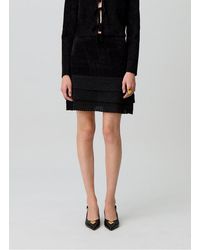 Claudie Pierlot - Jupe Courte En Maille Velours Femme - Lyst