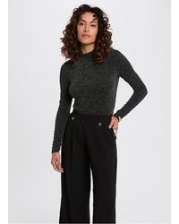 Morgan - Top Manches Longues Pailleté Femme - Lyst