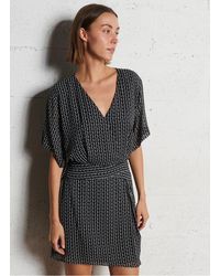 IKKS - Robe Courte Col V Imprimée Femme - Lyst