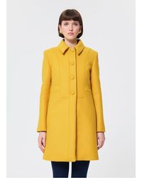 Tara Jarmon - Manteau Droit Col Classique En Laine Mélangée Femme - Lyst