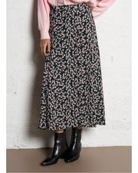 One Step - Jupe Midi Évasée À Motifs Fleuris Femme - Lyst