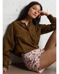 Mes Demoiselles - Chemise Col Rond En Coton Et En Soie Mélangés Femme - Lyst