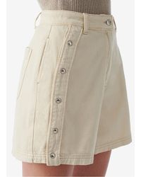 IRO - Short Droit En Coton Mélangé Femme - Lyst