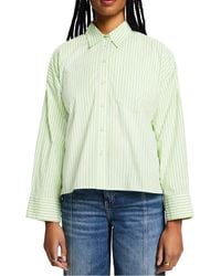 Esprit - Chemise Ample Col Classique En Coton Mélangé À Rayures Femme - Lyst