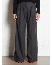 Diega - Pantalon Large En Laine Mélangée Femme - Lyst