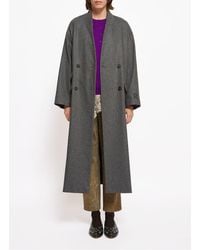 Roseanna - Manteau Oversize En Laine Mélangée Rayé Femme - Lyst