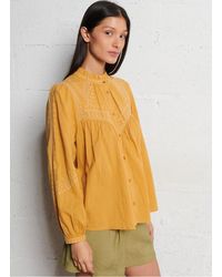 Ba&sh - Chemise Col Victorien En Coton Femme - Lyst