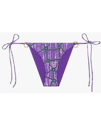 Love Stories - Culotte De Bain Imprimée En Fibres Recyclées Mélangées - Lyst