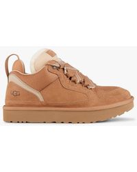 UGG - Baskets Basses Fourrées En Cuir Mélangé Femme - Lyst