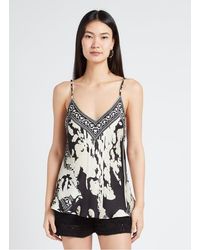 Mes Demoiselles - Top Col V Imprimé À Bretelles Fines Femme - Lyst