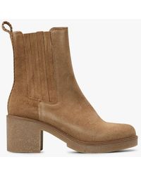 Mellow Yellow - Bottines À Talons En Cuir Velours Femme - Lyst