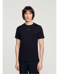 Sandro - Tee-Shirt Droit Col Rond En Coton - Lyst