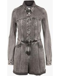 IRO - Combi-Short Col Classique En Jean Femme - Lyst