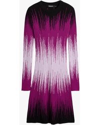 Desigual - Robe Courte Col Rond En Maille Imprimée Femme - Lyst