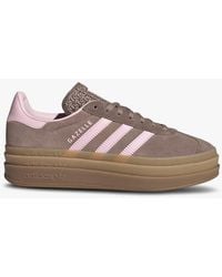 adidas - Baskets Basses Compensées En Cuir Velours Femme - Lyst