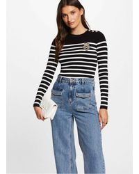 Morgan - Pull Manches Longues À Rayures Femme - Lyst
