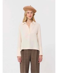 Tara Jarmon - Top Col Polo Manches Longues Uni Femme - Lyst