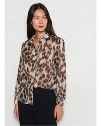 MAISON 123 - Chemise Oversize En Coton Imprimé Femme - Lyst