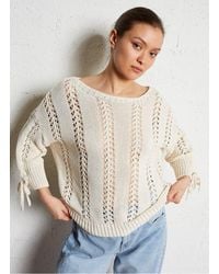 Liu Jo - Pull Droit Col Rond En Coton Mélangé Femme - Lyst