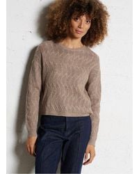 IKKS - Pull Ample Col Rond En Maille Ajourée Femme - Lyst