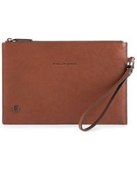 Piquadro - Pochette Homme En Cuir Pour Ipadmini Avec Poche À Lunettes Et Poignée Amovible - Lyst