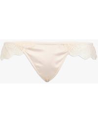 Love Stories - String Satiné En Dentelle Femme - Lyst