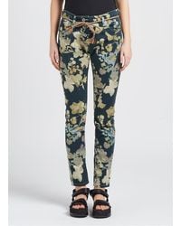 Please - Pantalon Slim Imprimé En Coton Femme - Lyst
