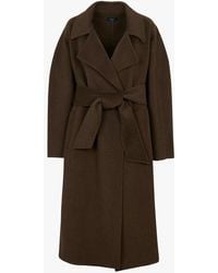 Soeur - Manteau Long Col Tailleur En Laine Mélangée Femme - Lyst