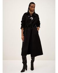 Ba&sh - Manteau Long Col Classique En Laine Mélangée Femme - Lyst